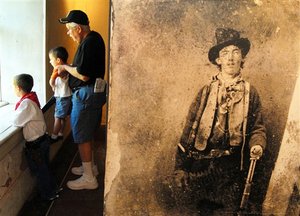 Visitors to Old Lincoln Days in Lincoln, New Mexico tour the Courthouse Museum Saturday, August 2, 2008. The courthouse was the location where Billy the Kid made his daring escape in 1881