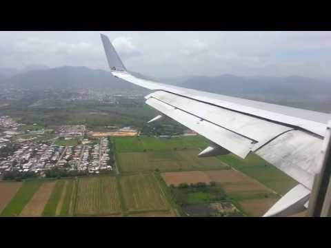 American Airlines landing Port of Spain, Trinidad