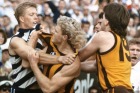 Defining image: Dermott Brereton and Steve Hocking grapple in the 1989 grand final