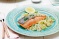 Pan-roasted salmon fillets with leek vinaigrette