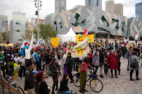 Crowd at Federation Square