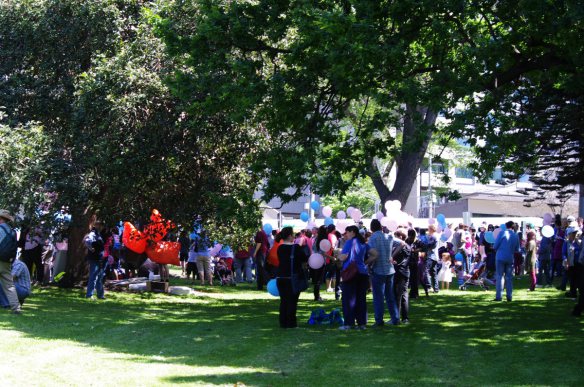 Pro-Lifers assembling in Treasury Gardens