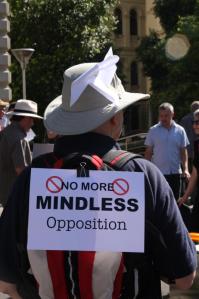 'No More Mindless Opposition'