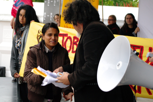 Handing over the petition