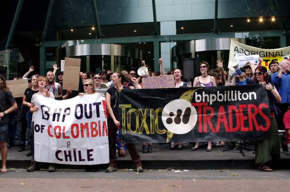 Banners at end of protest