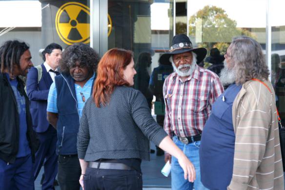 Cat Beaton from the Environment Centre NT with elders