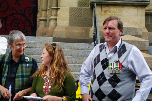 Jessica and Chip with another peace activist