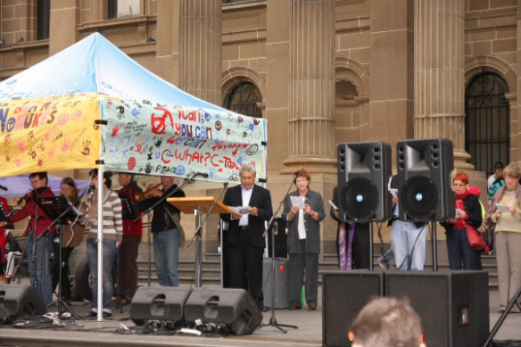 The ecumenical service before the rally and march