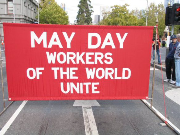 The May Day banner