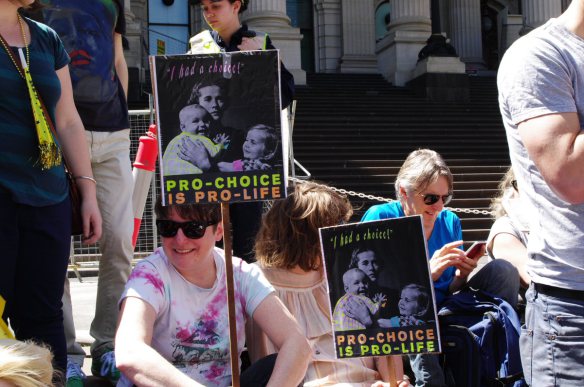 Pro-choice placards