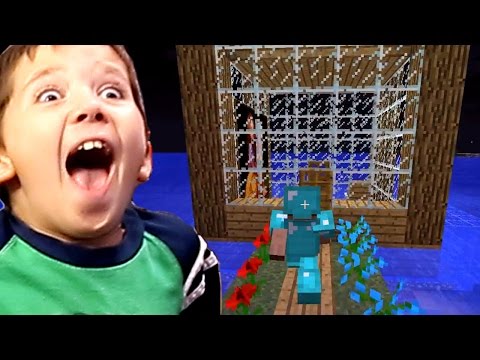 Minecraft with 8 Year Old Jacob - GLASS HOUSE ON WATER!