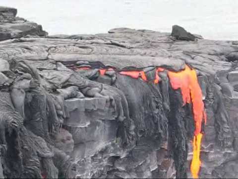 Lava Enters the Pacific Ocean in Hawaii