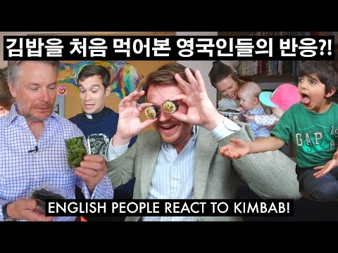 김밥을 처음 먹어본 영국인들의 반응?! //  English People React to Kimbab!!