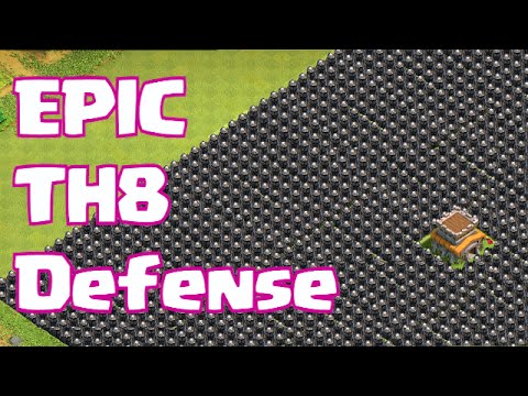 "Clash of clans EPIC TOWN HALL 8 DEFENSE" (Awesome win streak)