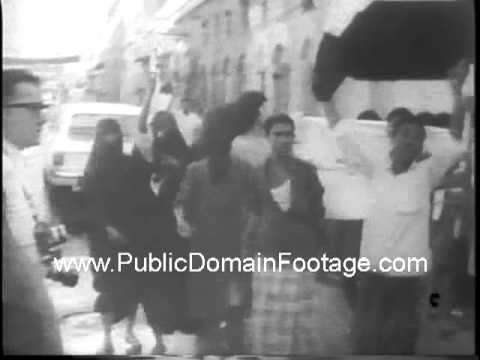 Students protest in the British colony of Aden South Arabia 1967 newsreel archival footage