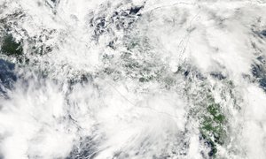 File - Aqua MODIS satellite imagery of the precursor to Hurricane Patricia, October 17, 2015.