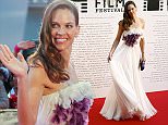 U.S. actress Hilary Swank poses on the red carpet during the opening ceremony of the Tokyo International Film Festival in Tokyo October 22, 2015.  REUTERS/Thomas Peter