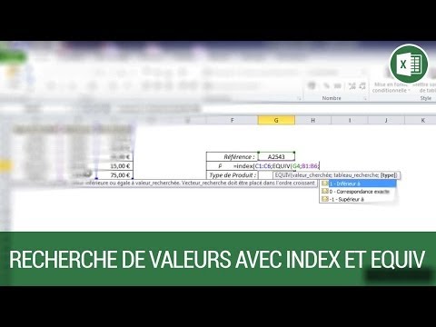 Les fonctions INDEX et EQUIV sur Excel