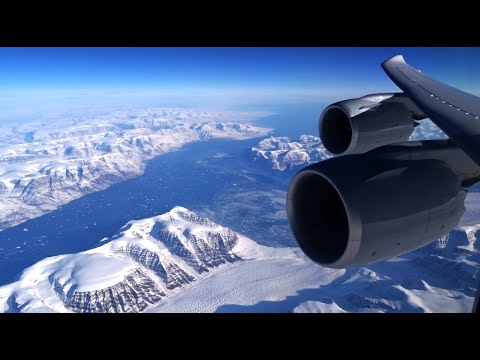 Lufthansa Boeing 747-8 - spectacular flight over Greenland en route to Los Angeles