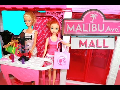 BARBIE MALL Frozen Elsa, Spiderman, Beauty & The Beast Disney Princess Barbie Toy Review Video