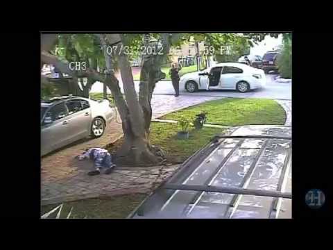 GRAPHIC CONTENT: Surveillance video of shooting of Miami-Dade police officer, growhouse suspect