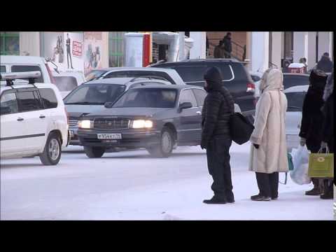 Walking in Yakutsk - Oymyakon, Siberia, Yakutia, Russia at -50C (December 2014)