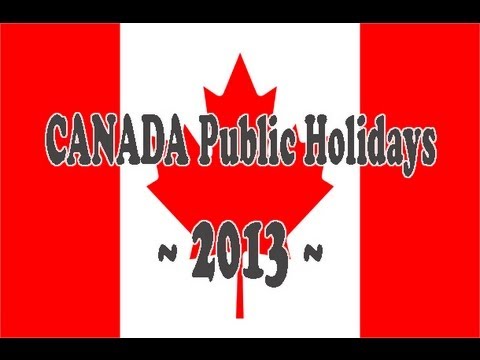 Canada Public Holidays 2013