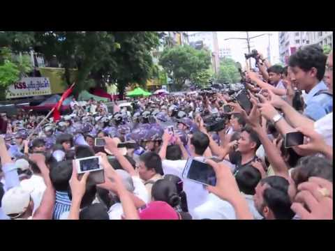 Scuffles at protest over Myanmar charter veto • Breaking News