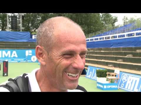 Guy Forget beats John McEnroe at Optima Open