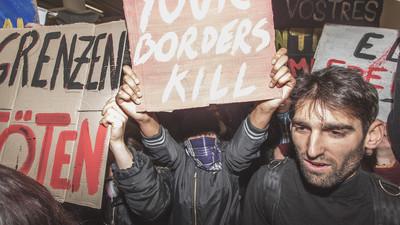 Photos of Radical Protesters Shutting Down London's Eurostar Terminal in Solidarity with Refugees