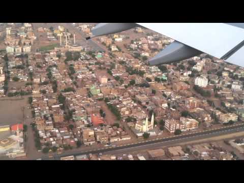 Lufthansa A340 landing in Khartoum, Sudan - 2012