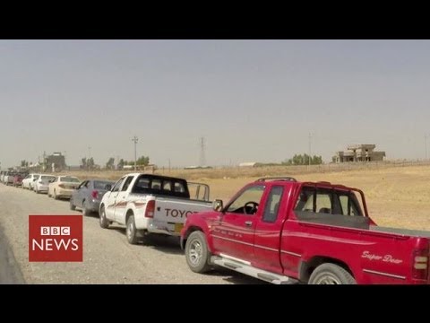 Iraqis queue for miles for petrol in Irbil - BBC News