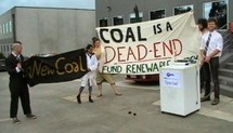 Coal is a dead end! Community demonstration at HRL office - 4 October 2010