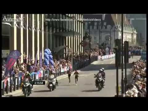 London's Marathon 2014 full race, Kipsang 2:04:29, Farah 8th place