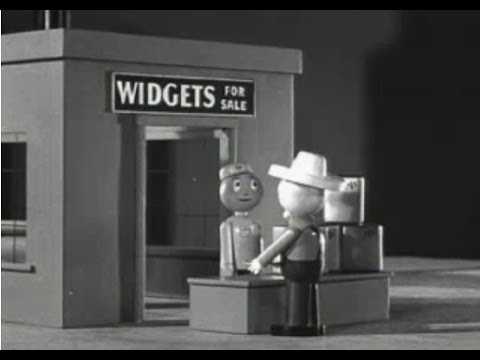 Free Market Economy Made Simple - How Widgets Make Money - Stop Motion 1930s