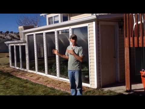 Design an attached winter greenhouse / solar thermal mass heat room