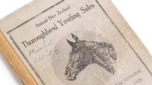 The cover of the catalogue documenting the sale of Phar Lap to David J Davis in 1928.