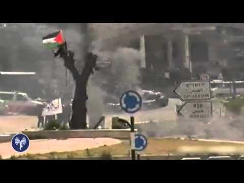 Violent Palestinian Protesters Riot  in Al-Ram, Northeast of Jerusalem