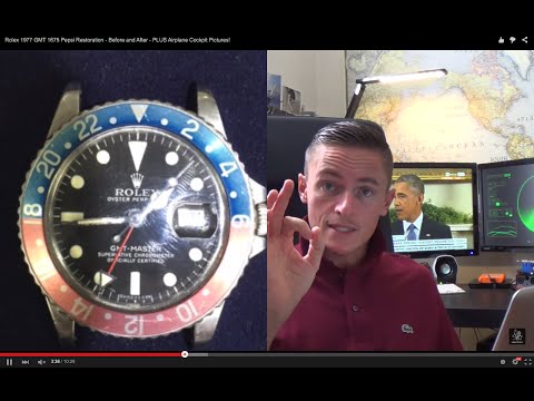 A Stunning Rolex 1977 GMT 1675 Pepsi Restoration - Before & After - PLUS Airplane Cockpit Pictures!