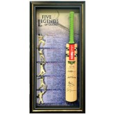 Five Legends of Cricket - Personally Signed Bat, Framed - Waugh, Lara, Richards, Hadlee and Botham