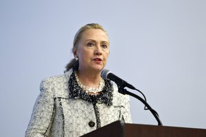 File - Hillary Rodham Clinton, (then) Secretary of State of the United States, addresses the high-level meeting on the Sahel being held on the margins of the General Assembly’s general debate, 26 September, 2012.