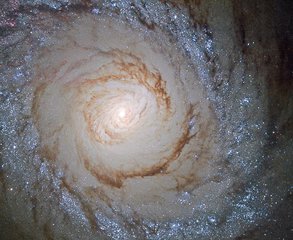 This image shows the galaxy Messier 94, which lies in the small northern constellation of the Hunting Dogs, about 16 million light-years away. Within the bright ring around Messier 94 new stars are forming at a high rate and many young, bright stars are present within it – thanks to this, this feature is called a starburst ring.