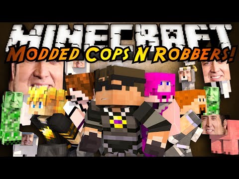 Minecraft Mini-Game : MODDED COPS N ROBBERS! NICHOLAS CAGE!