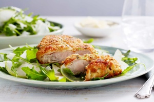 Pork forequarter cutlets with lemon and herb crumb