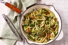 Zucchini noodle with anchovy, garlic...