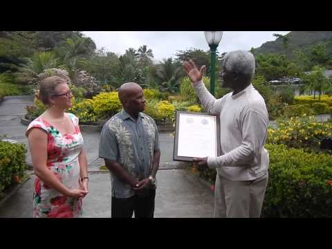 Ambassador Palmer presents Rosalie Bay Resort, Dominica with Award for Corporate Excellence