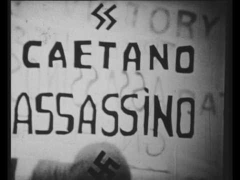 CAETANO ASSASSINO Protest against the visit of Marcello Caetano to London - July 1973