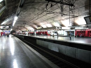 RER Paris, Station Nation, Paris, France. Nation is a station of the Paris Metro and of Île-de-France's regional high-speed RER.