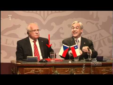 Czech President Vaclav Klaus, stealing a pen in an official visit to Chile