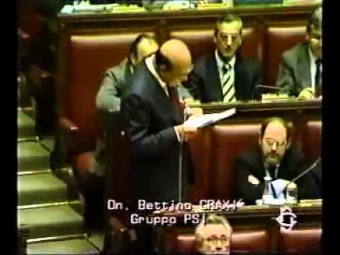 Tangentopoli   Il discorso di Bettino Craxi in Parlamento nel 1992